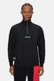 Myndus Black Stand Collar Embroidered Loose Fit Men's Sweatshirt