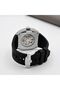 APEX X TR6603 Automatic Skeleton Watch for Men, 44mm Tonneau Stainless Steel Case, Black Silicone Strap, 5ATM Water Resistant, Mineral Glass, Silver/Black - 3