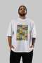 For the Sake of Cat Love 122 Front Cat Printed White Oversize T-Shirt 100% Cotton Unisex Cat Lover Premium Design - 6