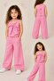 Pink Bowknot Girls' Top and Bottom Denim Set - 4
