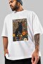 For the Sake of Cats 80 Front Cat Printed White Oversize T-Shirt 100% Cotton Unisex Cat Lover Premium Design - 3