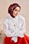 وشاح حرير تويل ميركان أحمر 90x90 - 2
