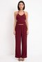 Women's Plus Size Sleeveless Thin Straps Wide Leg Seersucker Textured Knitted Set Halter Neck Casual - 4