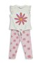 Daisy Patterned Set for 2-5 Years - Powder