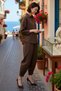 Women's Plus Size Oversize Shirt Collar Long Sleeve Wide Leg Pants Set Relaxed Fit Casual Modern - 2