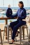 Women's Oversize V-Neck Knitwear Cardigan Trousers Three-Piece Suit Low Sleeve Relaxed Cut Casual Modern - 3