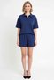 Women's Plus Size Polo Collar Short Sleeve Oversize Ribbed Knitted Shorts Set with Pockets Comfortable Casual Modern - 4