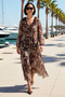 Women's Plus Size Long Sleeve Ruffle Blouse Skirt Set Textured Tulle Oversized Cut Daily Casual Modern