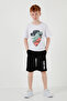 Cotton Regular Fit Crew Neck Shorts Top and Bottom Set Boy's Suit6212018 - 2