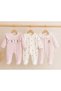 Mother Baby Newborn 3-Piece Combination Jumpsuit Set 100% Cotton Baby Girl Hospital Release - 2