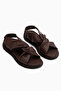 Jennie Genuine Leather Brown Cross-Strap Women's Sandals - 3