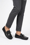 Men's Black Genuine Leather Driver Loafer Driving Shoes Laceless Casual Moccasins - 6