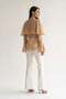 Camel cape button and sleeve detailed blouse - 4