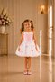 Shedress Powder Pink and White Tutu Girls' Dress with Bow - Custom Design and Puffy Skirt