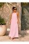 Women's Long Dress with Throught-Out Strap Detail at the Neck and Backless Design
