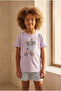 Children's Elephant Patterned Shorts Pajama Set