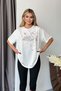 Women's crew neck t-shirt with rhinestone flamingo design - white - 5195 - 4