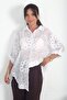 Women's Brode Patterned Italian Silk Tunic Shirt - 2