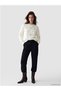 New Season Ecru Crew Neck Floral Embroidered Women's Knitwear Tunic - 5