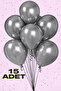 15 Pieces Metallic Gray Shiny Balloons Birthday Celebration Ornament and Material