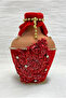 Red Test, Velvet and Applique Luxurious Shiny Stone-Adorned Bridal Henna Night Test, Wedding Cube, Soil Test - 3