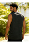 Men Charcoal Printed Round Neck Tank and Shorts Co-Ords - 3