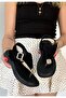 Jande High Quality Black Leather Powder Flip-Flop Sandals