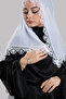 White Prayer Hijab Scarf Cut Fiber Laced 202211_42 - 3