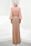 Powder Beaded Embroidered Skirted Evening Dress Set - 5