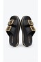 Double Buckle Women's Gold Buckle Eva Lightweight Soft Thick Sole Slippers - 3