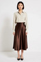 Women's Maxi Skirt High Waist A-Line Cut Satin Textured Elastic Waist Unlined Comfortable Casual Modern - 4