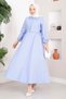 Bolero Striped Dress Set Baby Blue - 4