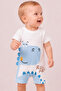 Cute Dinosaur Printed 3D Detailed Cotton Baby Summer Romper / Salopet - 3