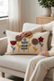 Punch Embroidered Flower Garden Patterned Cotton Tassel Throw Pillow Cover 35X55 cm - 7