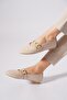 Terdas belt scarf troklu women's flat shoes beige wrinkled - 3
