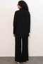 Women's Scarf Shirt and Trousers Two-Piece Set 30093 - Black - 6