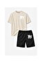 Unisex Believe Detail Printed Shorts Set