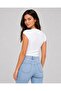 Women's White Short Sleeve Stretchy Fabric Daily Use Tshirt - 4