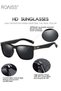 Mens Polarized Square Sunglasses UV400 Protection Sun Glasses with PC Frame Fashion Anti Glare Sunglasses for Driving Fishing Traveling Bright Black - 7