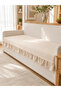 Linen Ruffle Sofa Cover Decorative Bohemian Sofa Cover for Sofa Bed Covering the Seating Area - 3