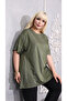 Large Size Oversized Women's Anti-Sweat High Quality Viscose Stone-Embellished Mother's Blouse T-Shirt - Knitted Fabric Bat Sleeve Combed Cotton - 5