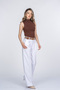 Women's Summer White High Waist Gloria Modern Cut Pants Casual Daily Office Stylish 30404 - 4