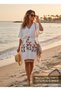 Women's Viscose Elastic Waist Beach Dress Swimsuit Top Standard Size Pareo Dress - 3