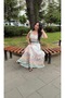 Linen Pastel Color Patterned Imported Dual Skirt Set - 2