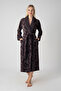 Premium Women's Shawl-Collar Patterned Stylish Elegant Natural Bamboo Cotton Dressing Gown