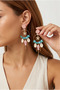Pink Fish and Turquoise Starfish Figured Seashell Hoop Earrings