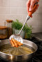 Japanese Style Colander - Professional 304 Quality Stainless Steel - Wooden Look Handle - Extra Quality - 3