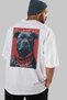 For Dog Lovers 32 White Oversize T-Shirt with Dog Print on the Back 100% Cotton Unisex Dog Lover Premium Design - 7