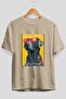 For Dog Lovers 13 Front Dog Prints Beige Oversize T-Shirt 100% Cotton Unisex Dog Lover Premium Design