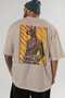 For Dog Lovers 36 Back Dog Print Beige Oversize T-Shirt 100% Cotton Unisex Dog Lover Premium Design - 5